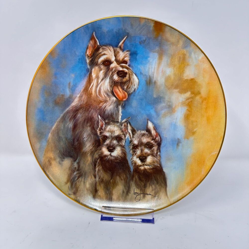 1981 Schnauzer Dog Collector Plate Leo Jansen Kern Collectibles 8.5" w/ COA